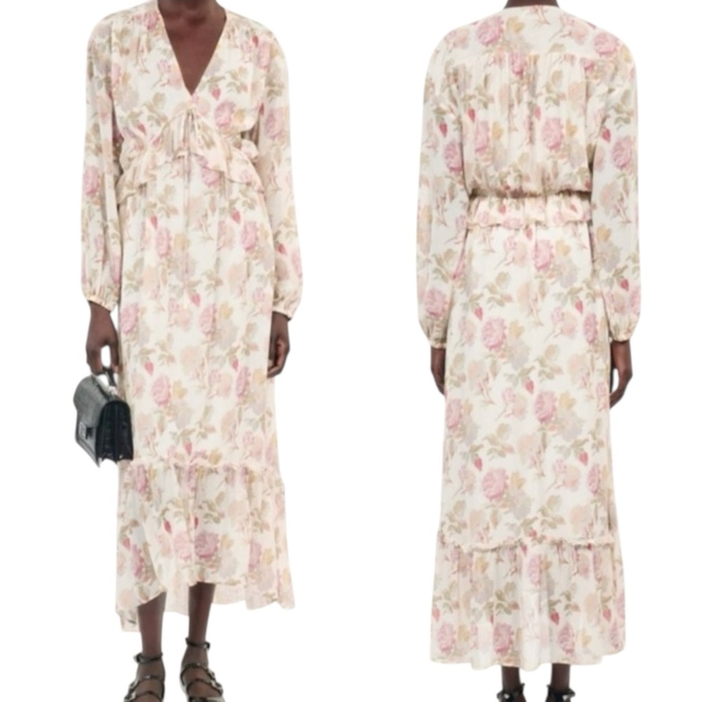 NWT The Kooples Silk Floral English Roses Maxi Dress Size 2 US M - Picture 7 of 15